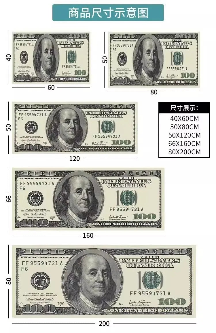 Dollar Pattern Stain-Resistant Foot Mat