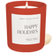 Happy Holidays Soy Candle - Red Matte Jar - 15 oz (Christmas)