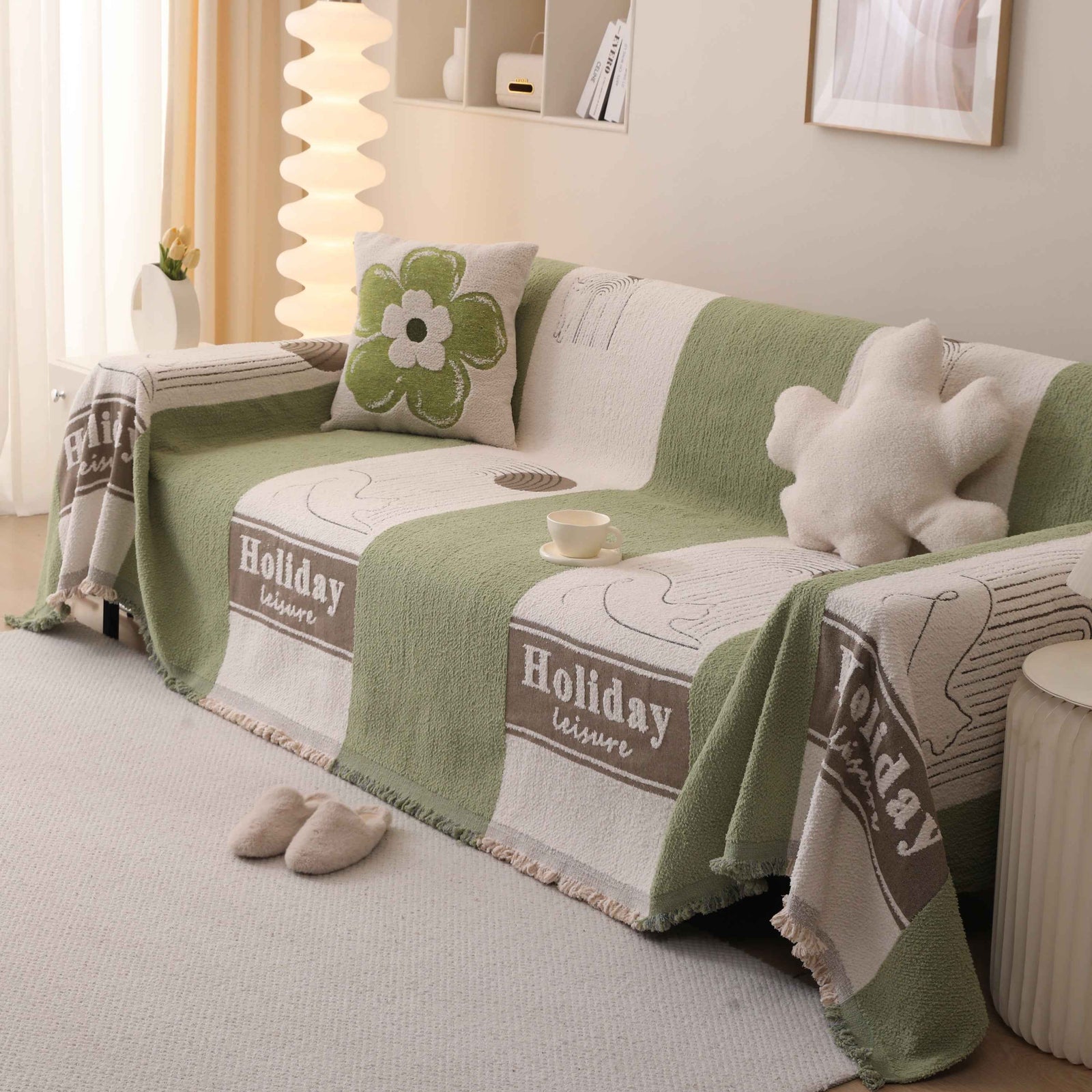 Luxury Cozy Cotton Sofa Blanket Cover Furniture Slipcovers for Most Shape Sofas