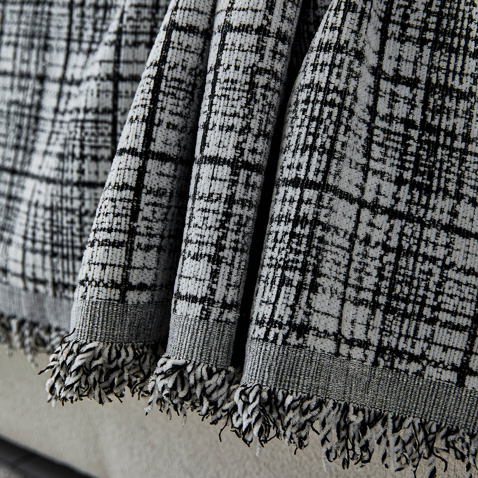 Textured Plaid Couch Throw Cover, Modern Decorative Sectional Furniture Covers