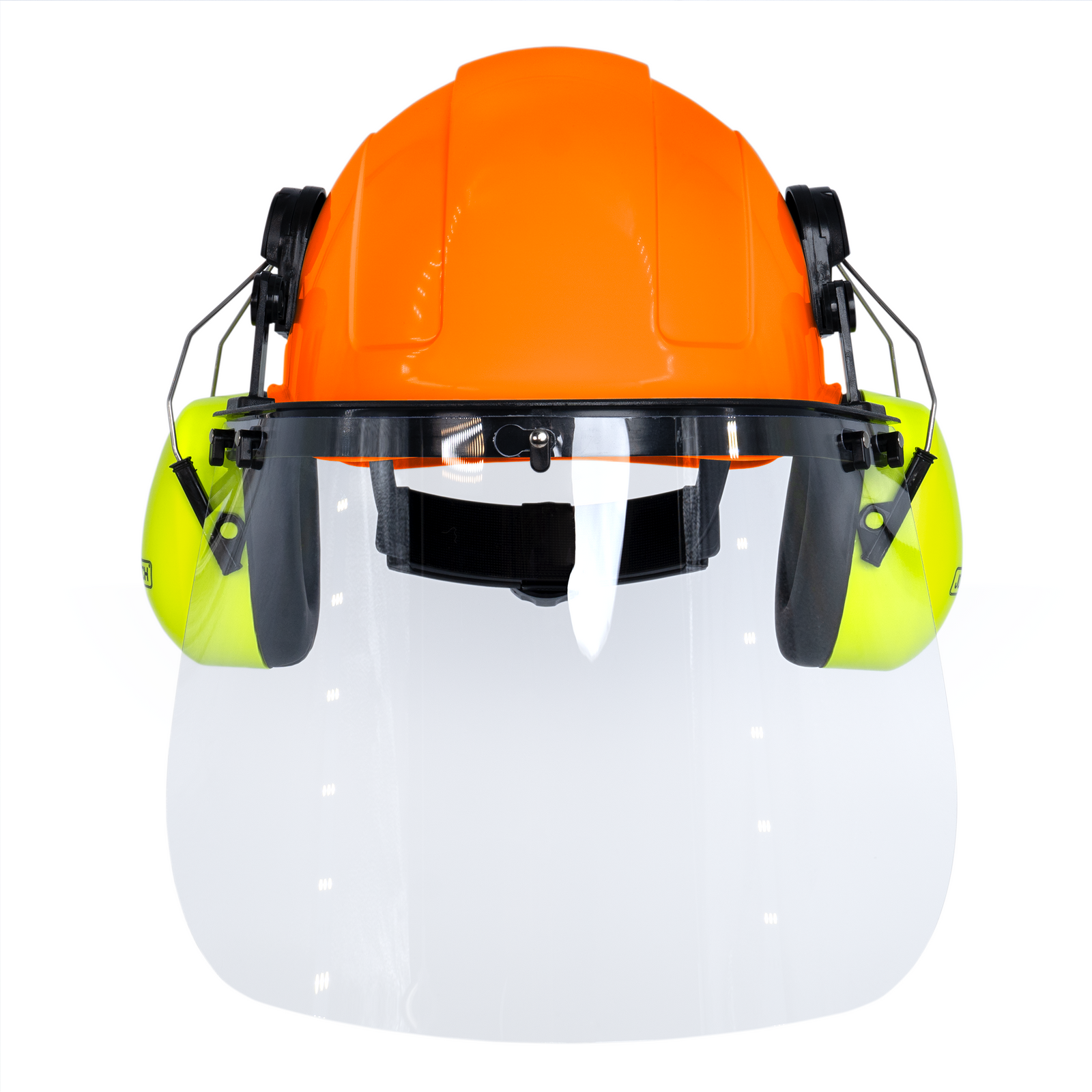 Cap-Style Hard Hat Kit with Lime Mountable Earmuffs and Hi-Transparency Face Shield
