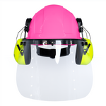 Cap-Style Hard Hat Kit with Lime Mountable Earmuffs and Hi-Transparency Face Shield