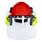Cap-Style Hard Hat Kit with Lime Mountable Earmuffs and Hi-Transparency Face Shield