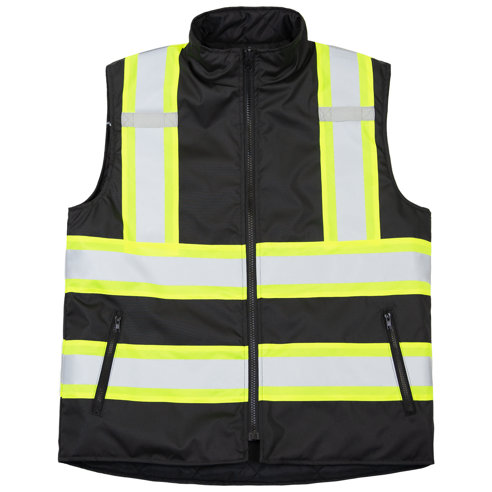 Hi-Vis X-Back Reversible Insulated Safety Vest with Reflective Strips