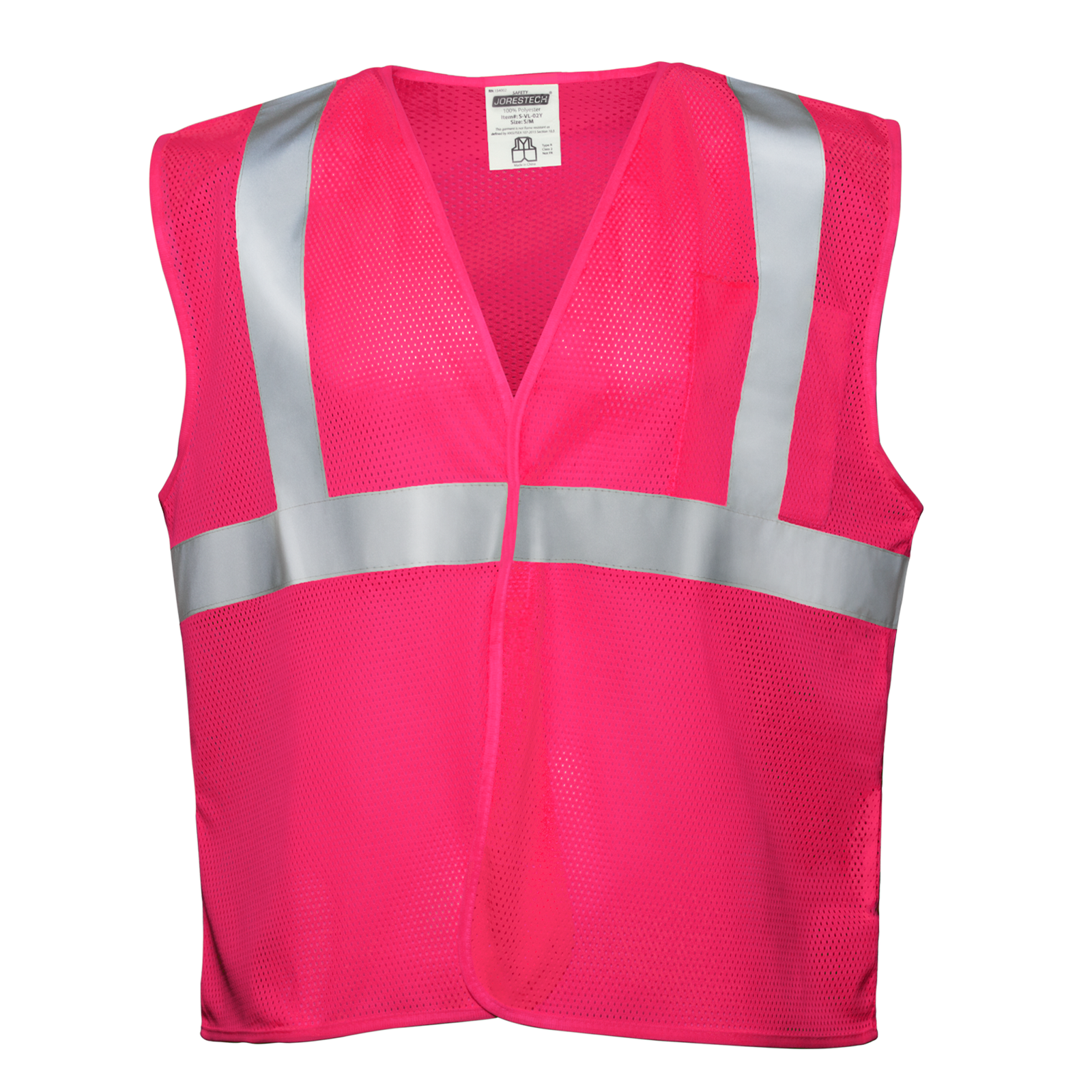Hi-Vis Mesh Safety Vest with 2” Reflective Strips and Pocket
