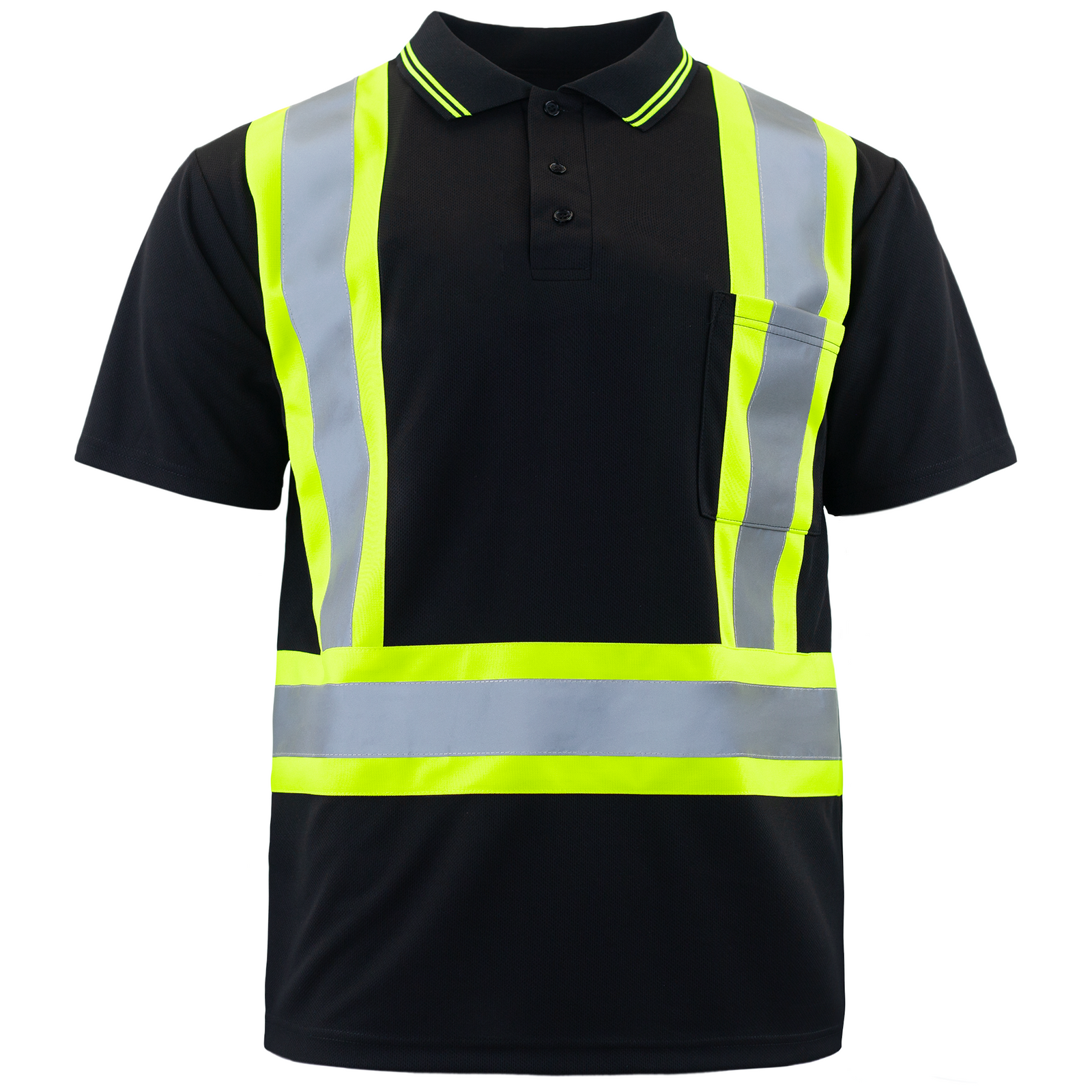 Hi-Vis Reflective Two-Tone Safety Polo Shirt
