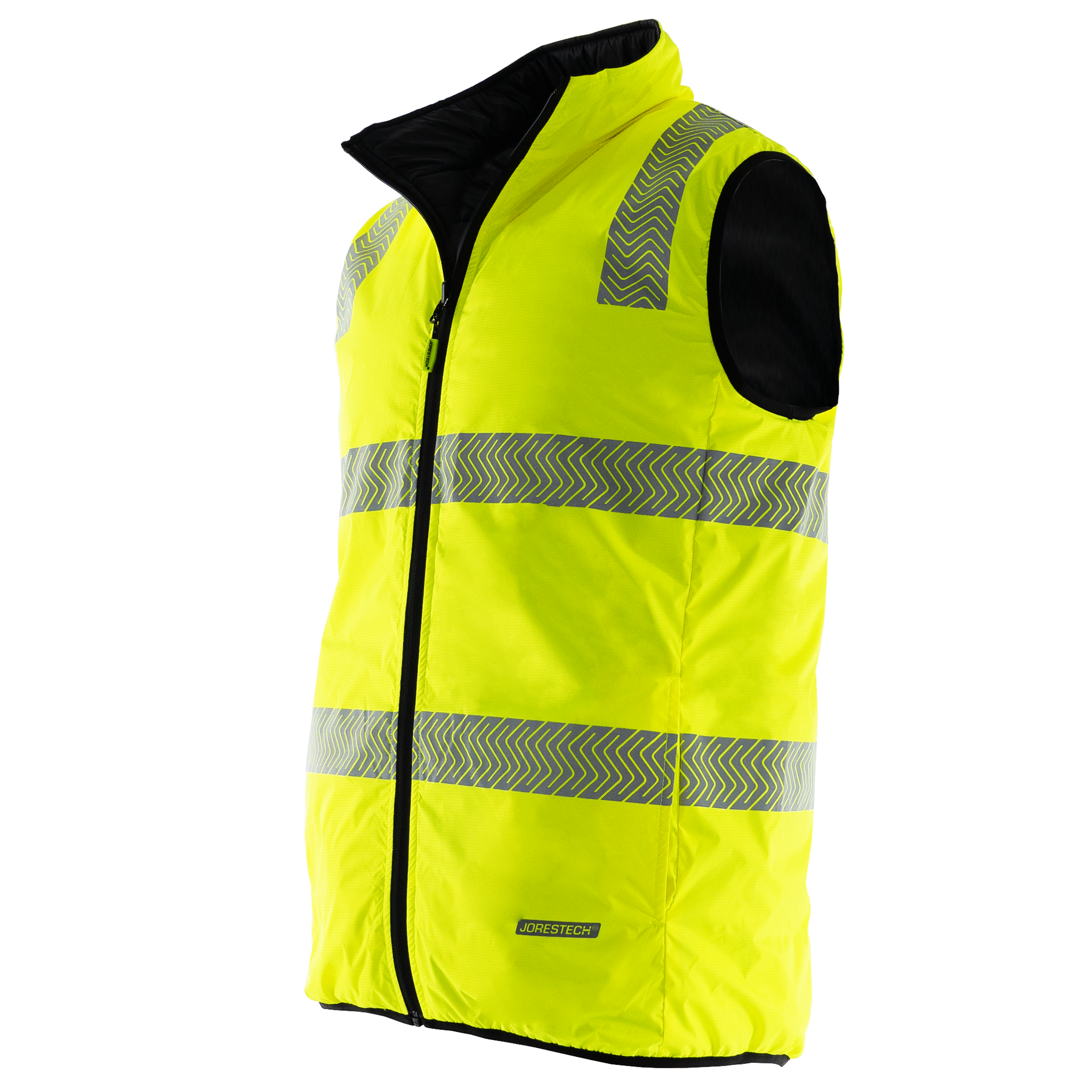 Hi Vis Reversible Insulated Safety Vest with Reflective Thermal Transfer Strips