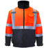 Hi-Vis Safety Bomber Jacket with Reflective Stripes