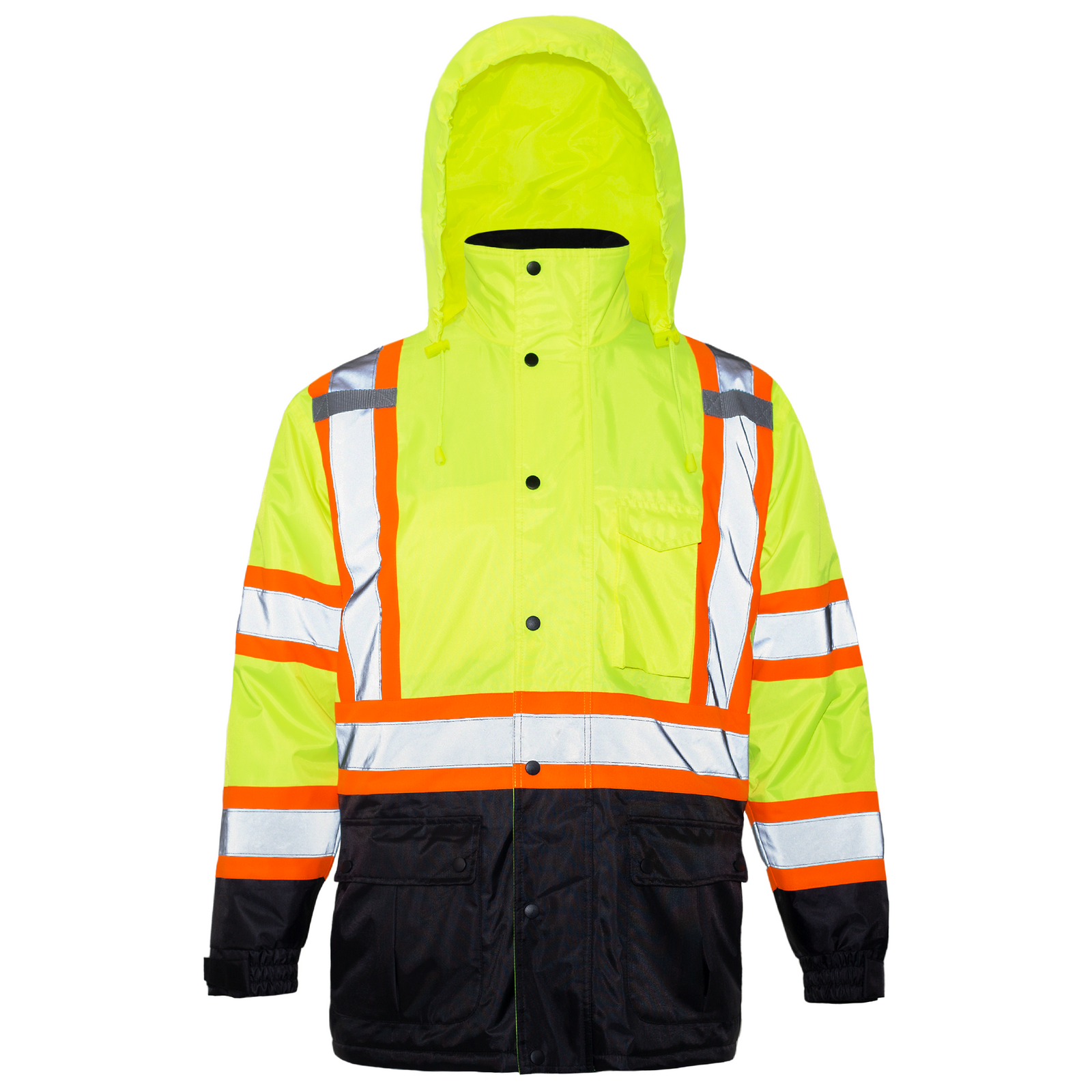 Hi-Vis Two-Tone Safety Jacket with Reflective Stripes