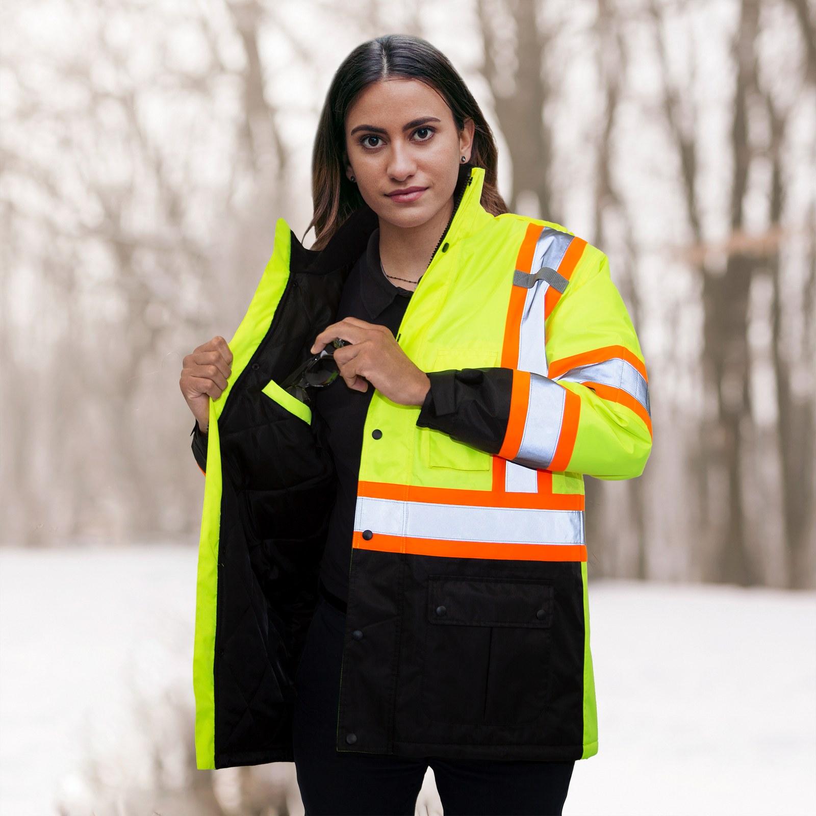 Hi-Vis Two-Tone Safety Jacket with Reflective Stripes
