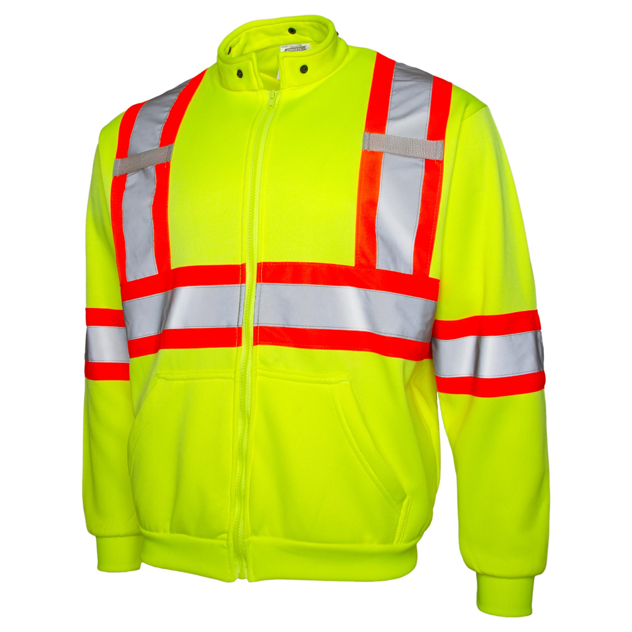 Hi-Vis X-Back Two Tone Safety Hooded Sweatshirt with Reflective Stripes