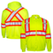 Hi-Vis X-Back Two Tone Safety Hooded Sweatshirt with Reflective Stripes