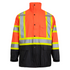 Hi Vis Two Tone Safety Rain Jacket With X Reflective Stripes