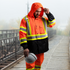 Hi-Vis Two Tone Rain Set with X Reflective Strips On Back