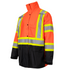 Hi Vis Two Tone Safety Rain Jacket With X Reflective Stripes