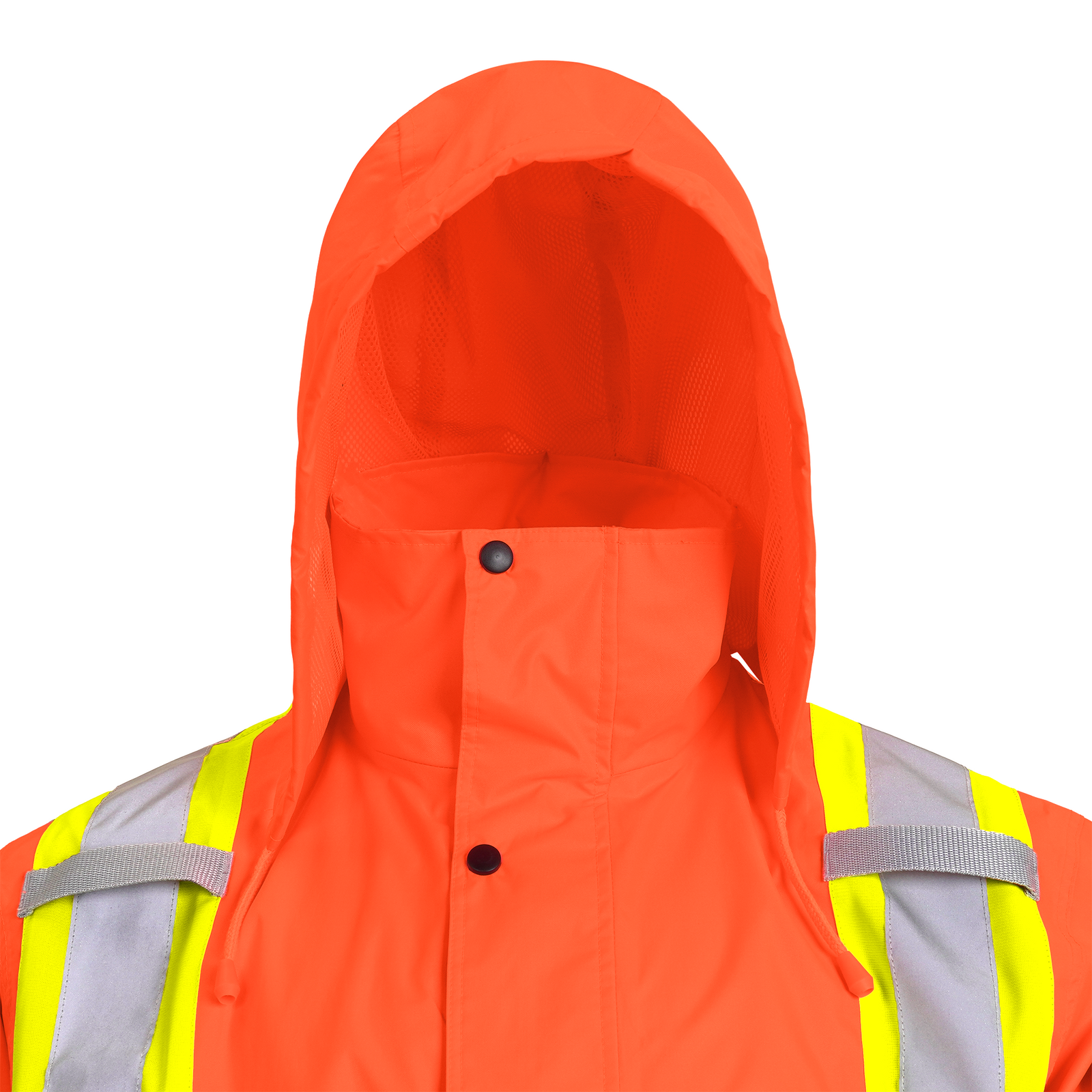 Hi Vis Two Tone Safety Rain Jacket With X Reflective Stripes
