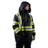 Hi Vis Two Tone Safety Rain Jacket With X Reflective Stripes