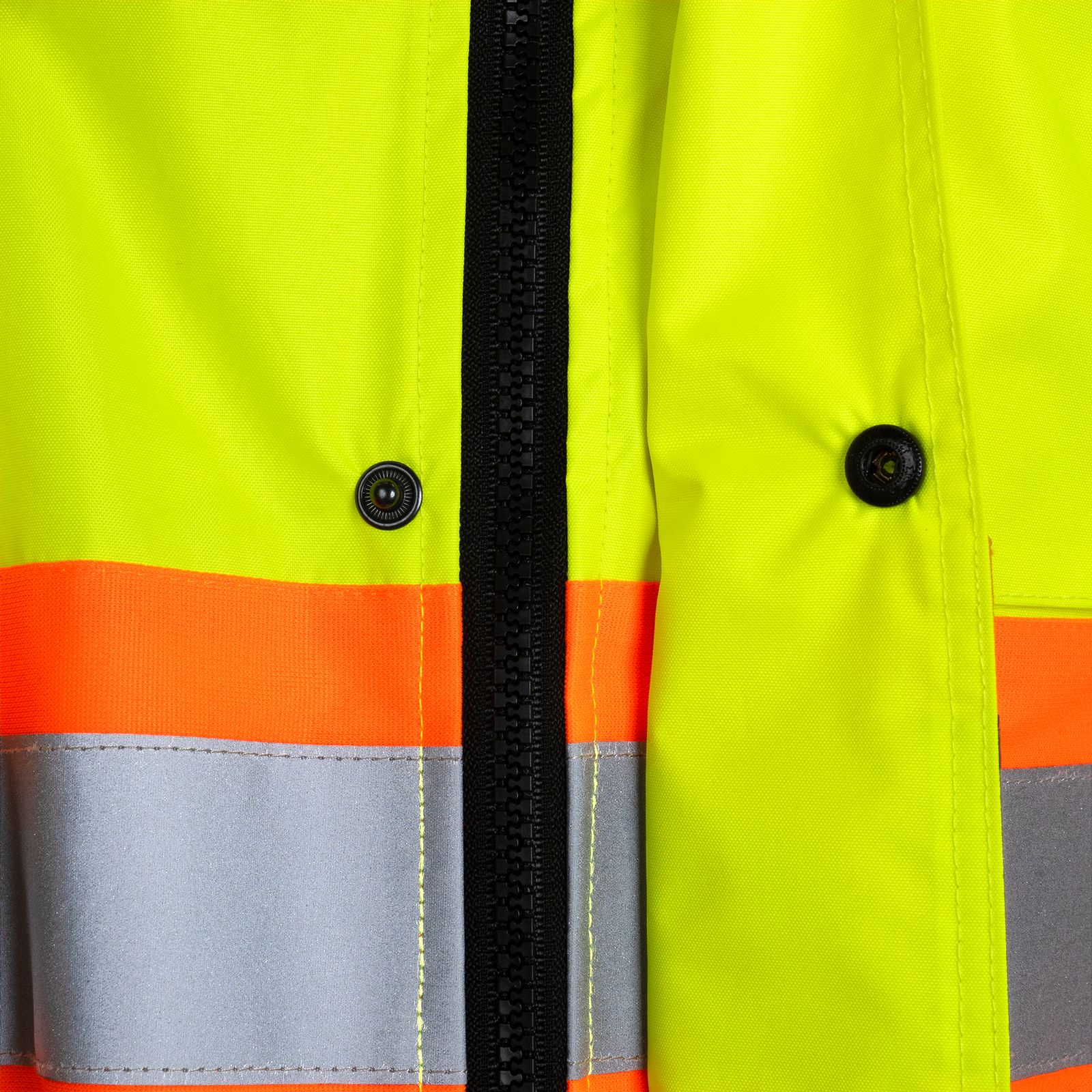 Hi Vis Two Tone Safety Rain Jacket With X Reflective Stripes