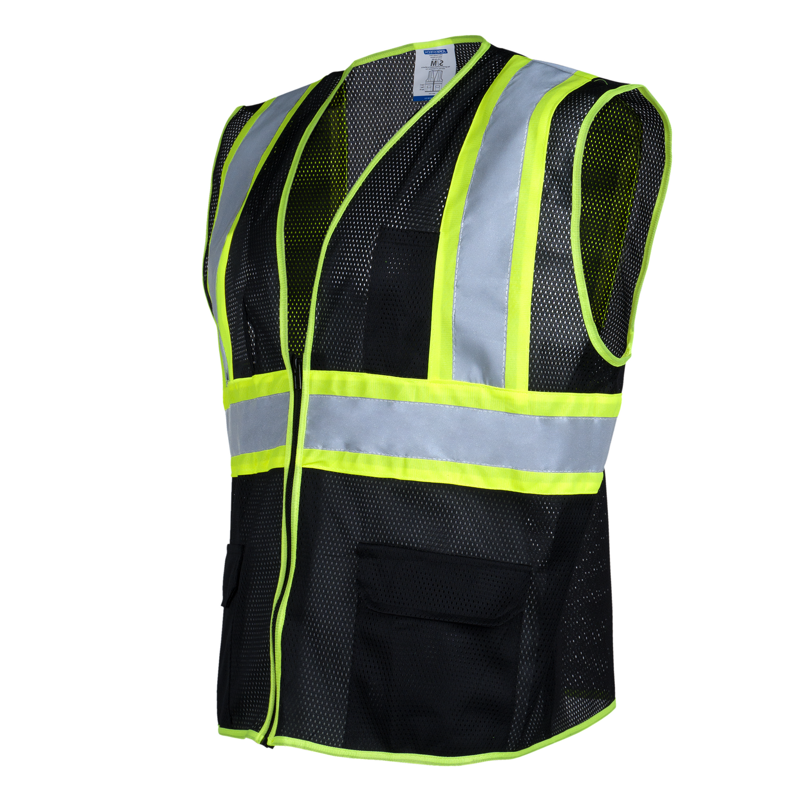 Hi-Vis Two Toned Mesh Safety Vest with 2” Reflective Strips and Pockets