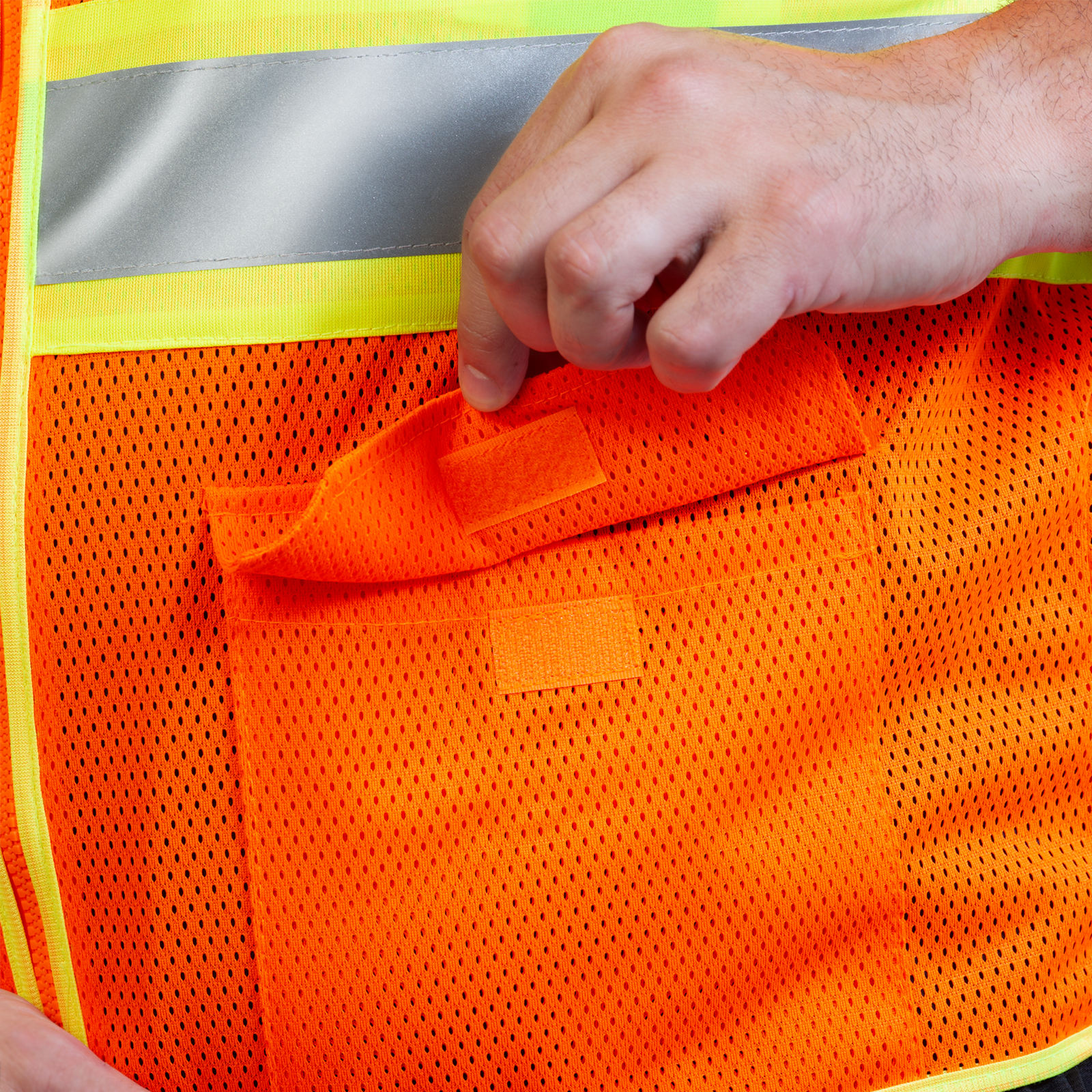 Hi-Vis Two Toned Mesh Safety Vest with 2” Reflective Strips and Pockets