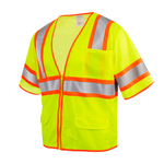 Hi-Vis Two Toned Mesh Sleeved Safety Vest with 2” Reflective Strips and Pockets
