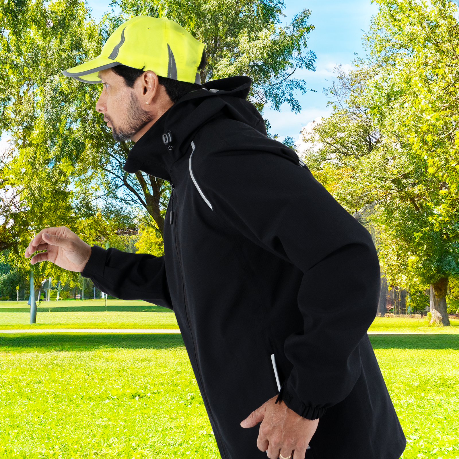 Hi Vis Waterproof Ripstop Jacket with Reflective Heat Transfer Tapes