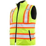 Hi-Vis X-Back Reversible Insulated Safety Vest with Reflective Strips