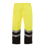 Hi-Vis Yellow/Black Rain Pants with Reflective Strips
