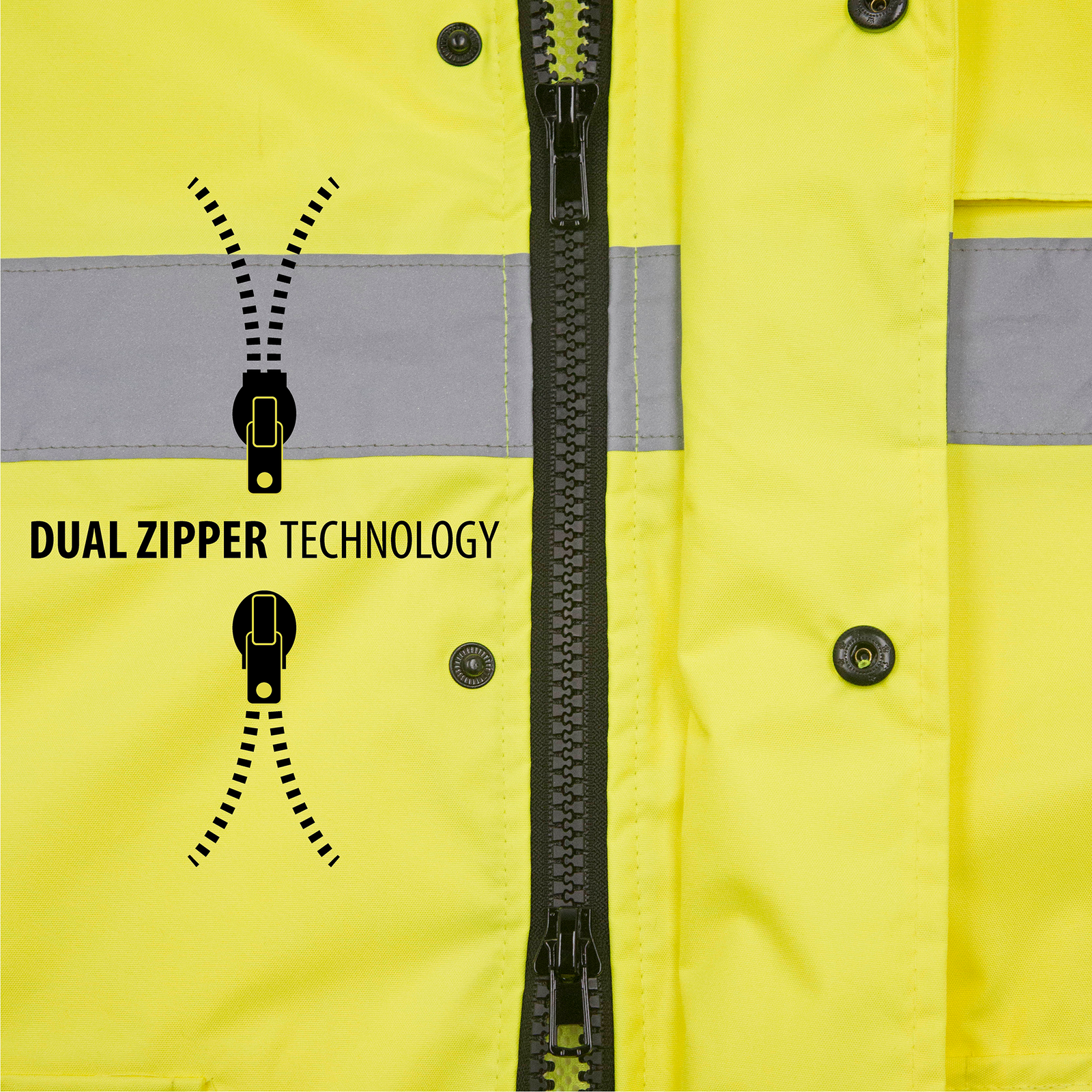 Hi-Vis Yellow/Black Rain Set - Pants & Jacket with 2