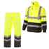 Hi-Vis Yellow/Black Rain Set - Pants & Jacket with 2" Reflective Strips