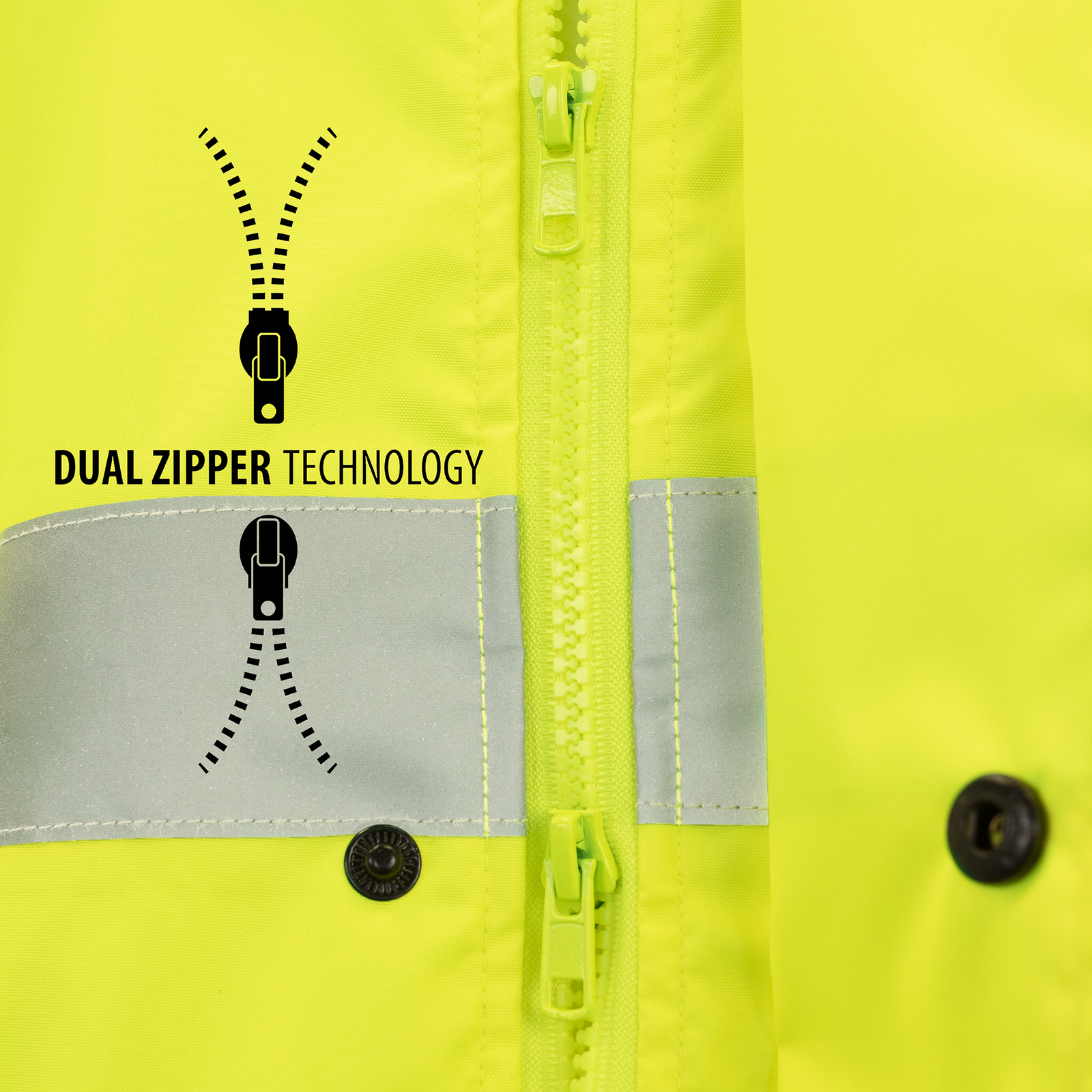 Hi-Vis Yellow Raincoat with 2