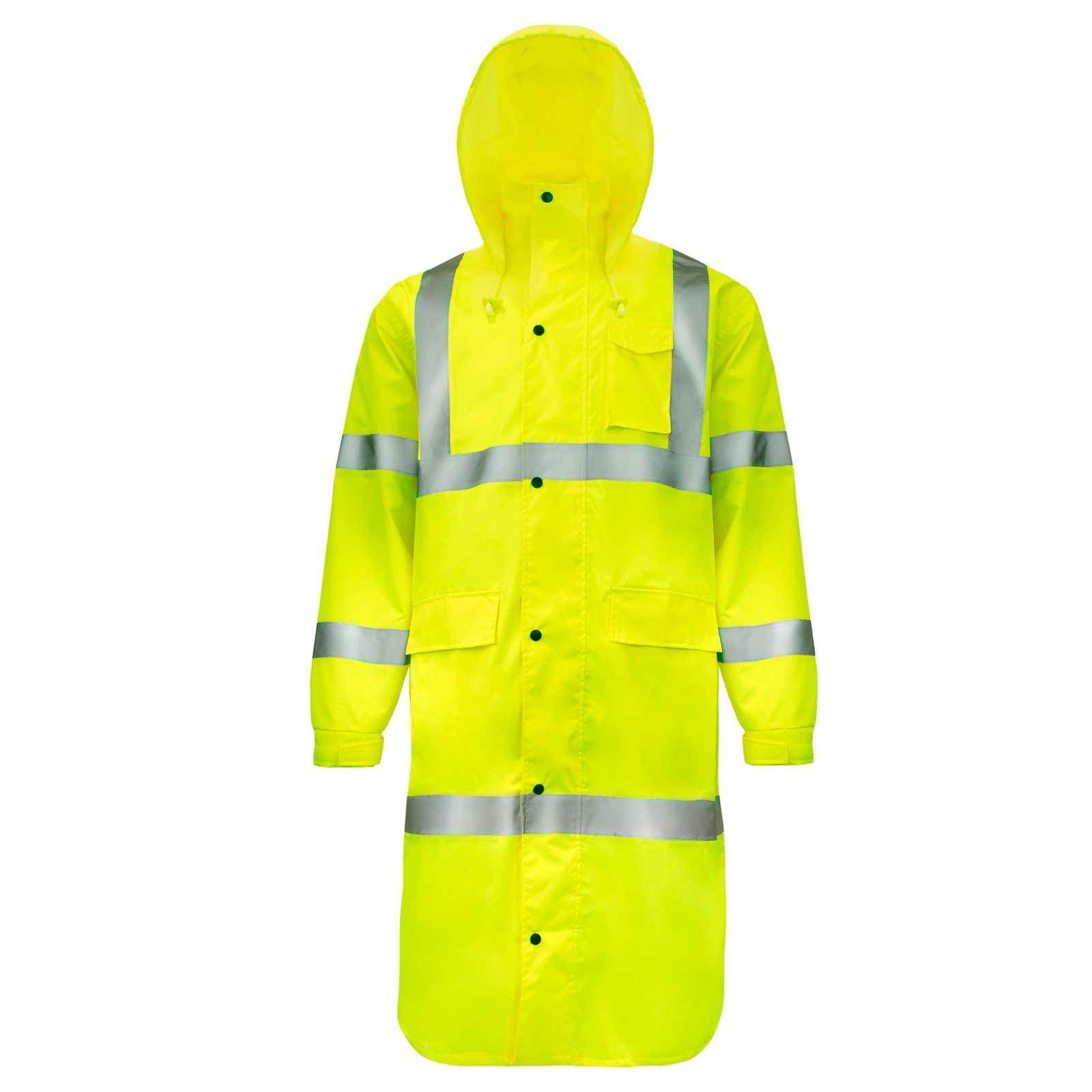 Hi-Vis Yellow Raincoat with 2