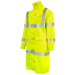 Hi-Vis Yellow Raincoat with 2" Reflective Strips