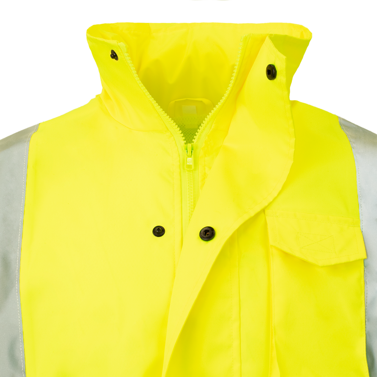 Hi-Vis Yellow Raincoat with 2
