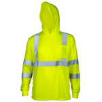 High Visibility Long Sleeve Safety Shirt With Reflective Strips and Hoodie