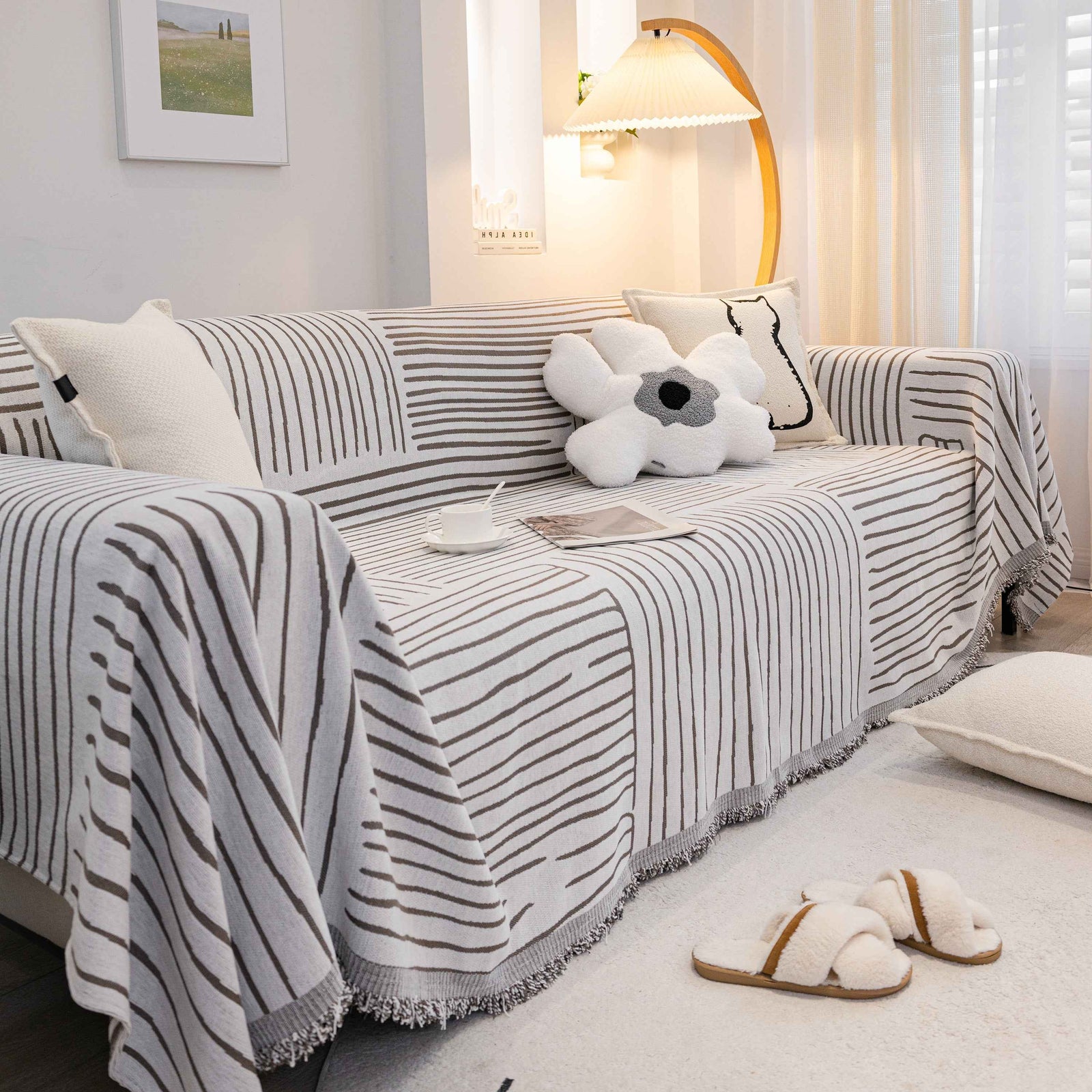 Furniture Pet Protector Couch Cover Throws for Sectional Couch, Couch Cover for Most Shape Sofas