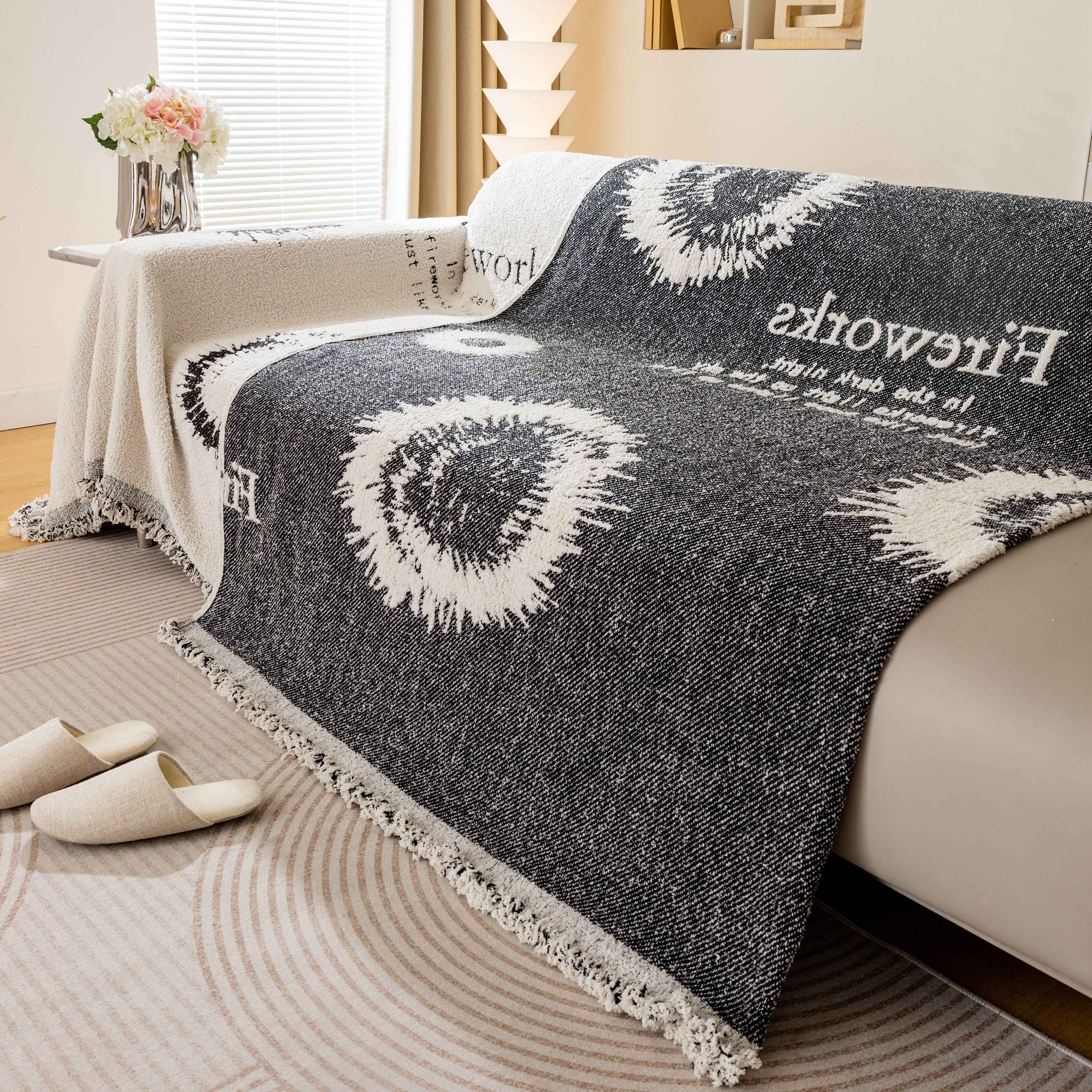 Fireworks Reversible Couch Cover Blankets Furniture Covers Washable Sectional Couch Covers