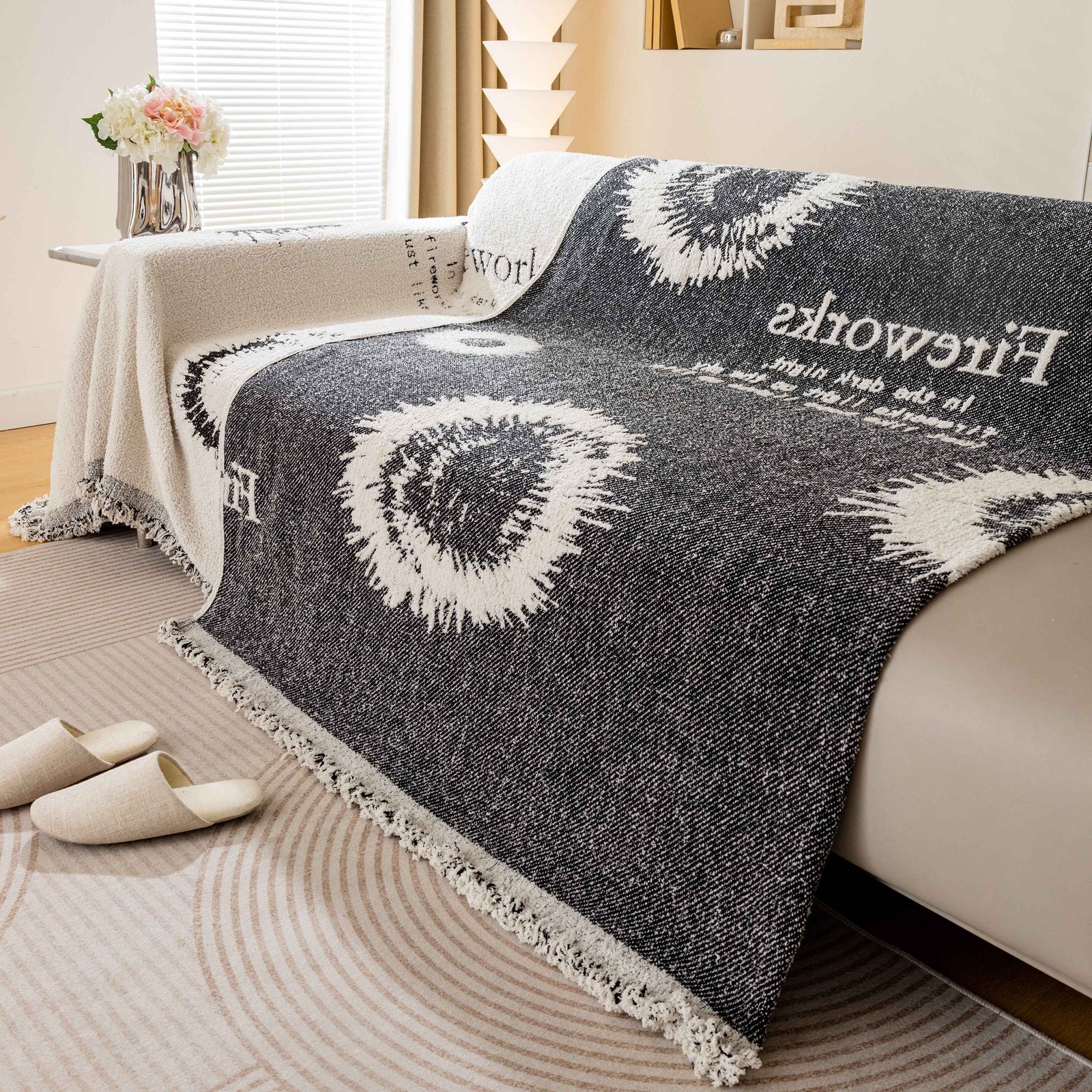 Fireworks Reversible Couch Cover Blankets Furniture Covers Washable Sectional Couch Covers