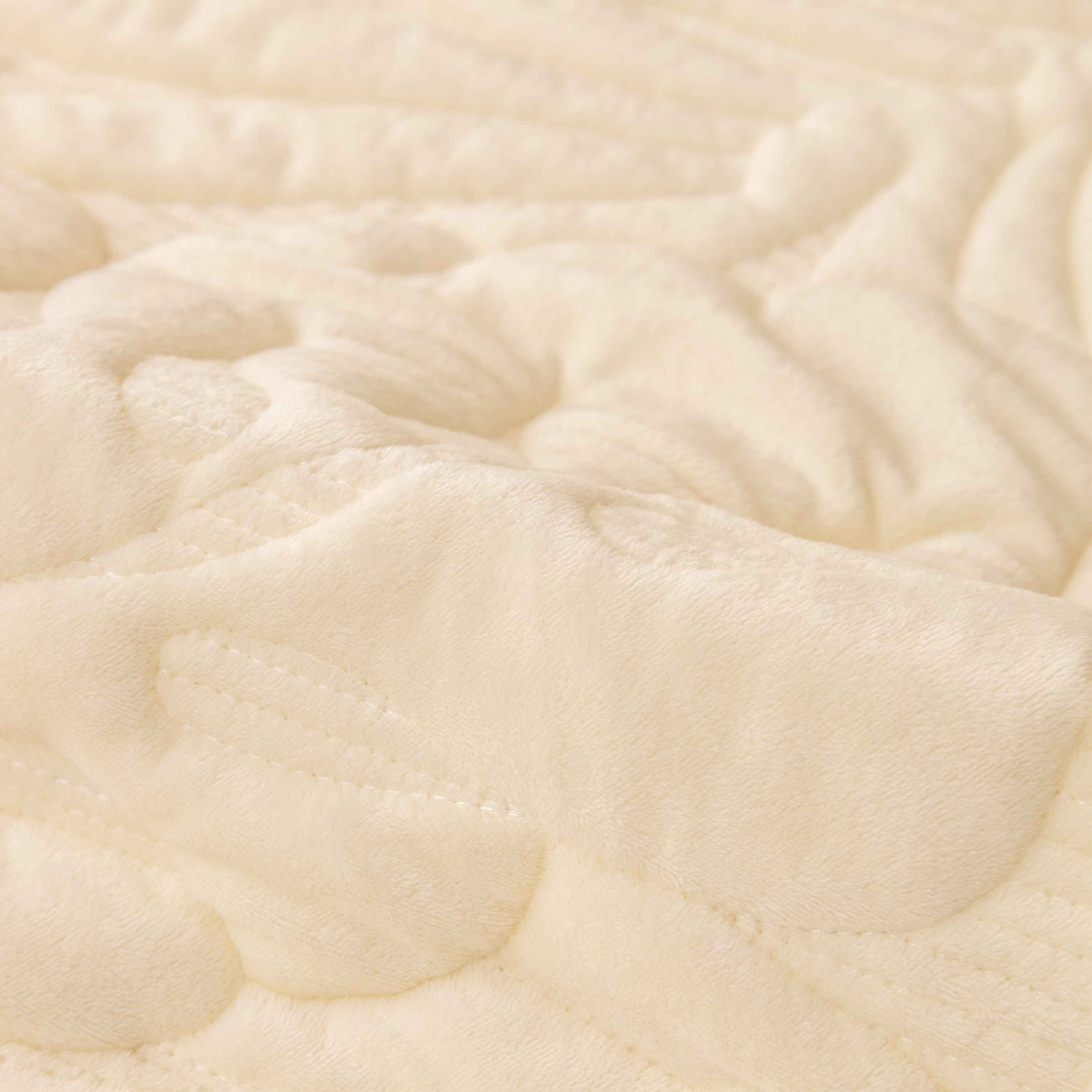 Soft Furry Velvet Plush Non-Slip Sofa Cover Quilted Palm Leaves Sectional Couch Cover for Kids and Pets