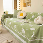 Comfy Four-Leaf Clover Hope Faith Love Luck Blanket for Couch, Chenille Scratch Proof Sofa Blanket Covers