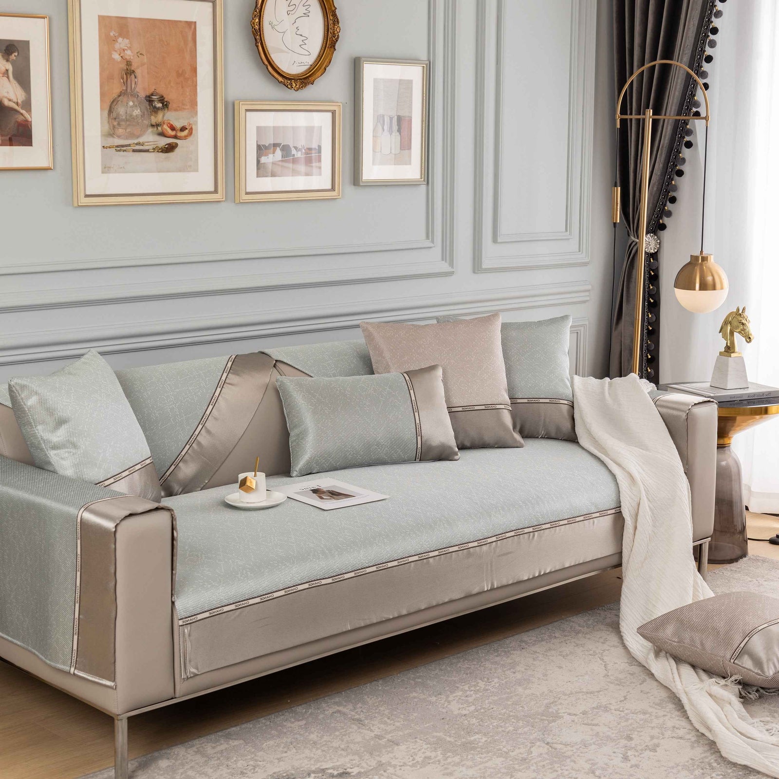 Non-Slip Universal Couch Covers for Sectional Sofas & Cushions - Slipcovers for Dogs and Pets