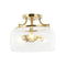 13 Inch 3-Light Brass Gold Semi-Flush Mount Ceiling Light Fixture with Clear Glass Shade