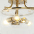 13 Inch 3-Light Brass Gold Semi-Flush Mount Ceiling Light Fixture with Clear Glass Shade