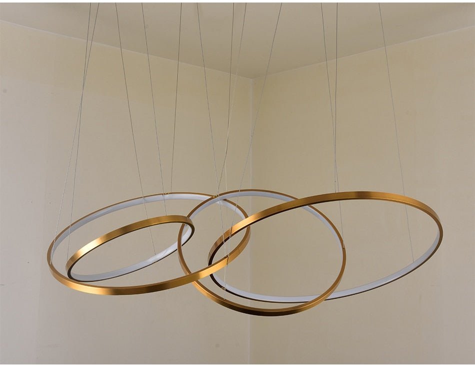Large Ring Stainless Steel Light Fixture for Staircase