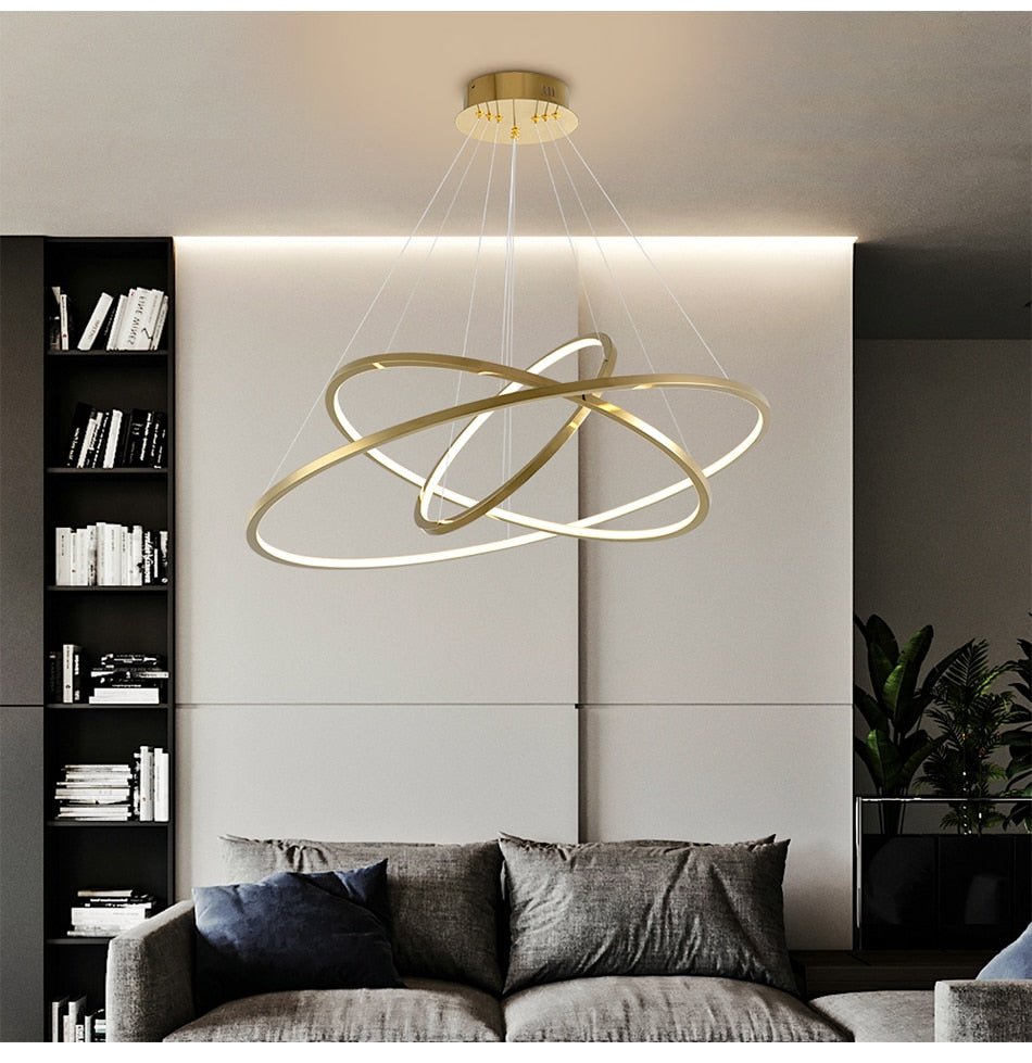 Large Ring Stainless Steel Light Fixture for Staircase