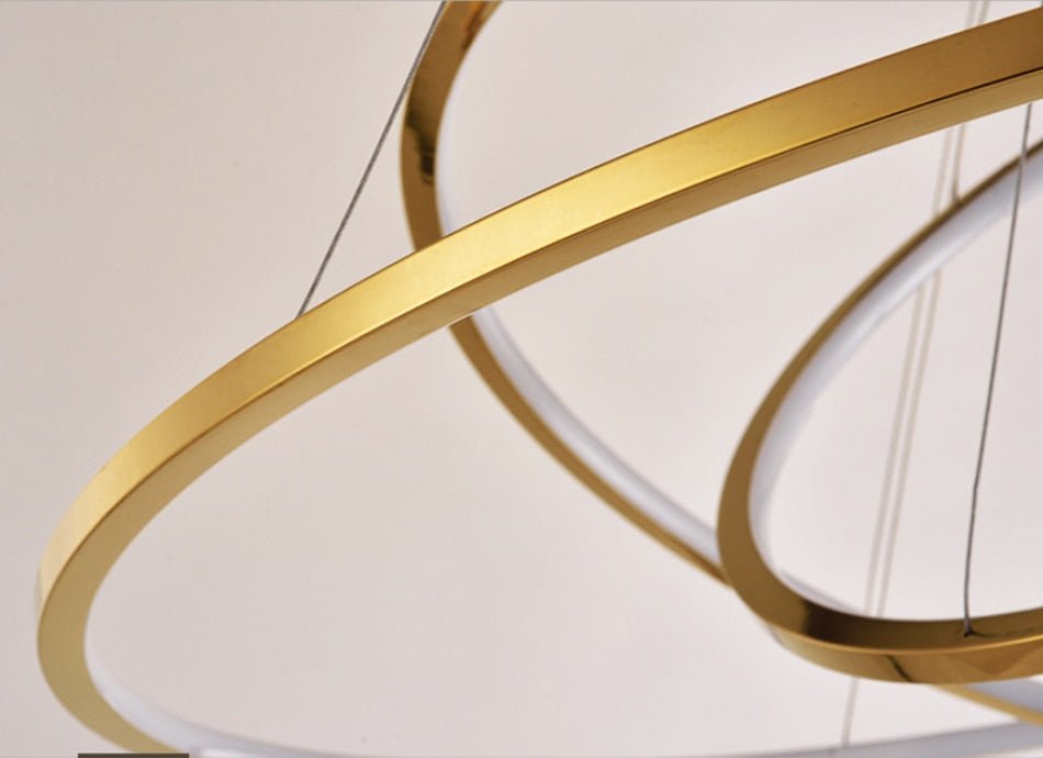 Large Ring Stainless Steel Light Fixture for Staircase