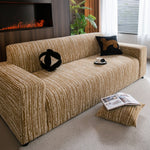 High Stretch Couch Slipcover with Abstract Stripe, Washable Non-Slip Cover for Dogs