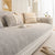 Soft Chenille Sectional Sofa Cover with Pom Pom Trim – Non-Slip Couch Protector