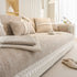 Soft Chenille Sectional Sofa Cover with Pom Pom Trim – Non-Slip Couch Protector