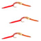 3 Pack San Juan Bead Head Power Worm Half Brown Half Red V-Rib - Hook Size 12